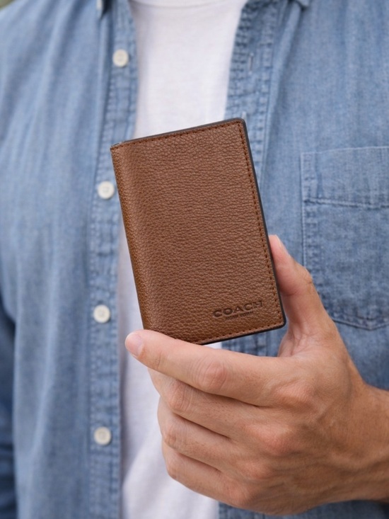 Coach Other - COACH Brown Pebbled Leather Trifold wallet men’s